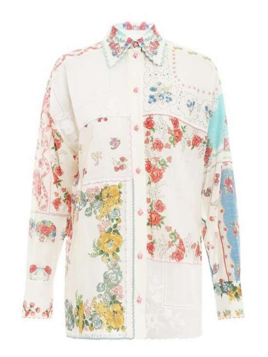 Shirts & Blouses * | Zimmermann Clover Patch Shirt Ivory