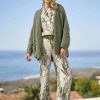 Pants * | Iris Von Arnim Fonda Jungle Silk Pant Light Green Ivy