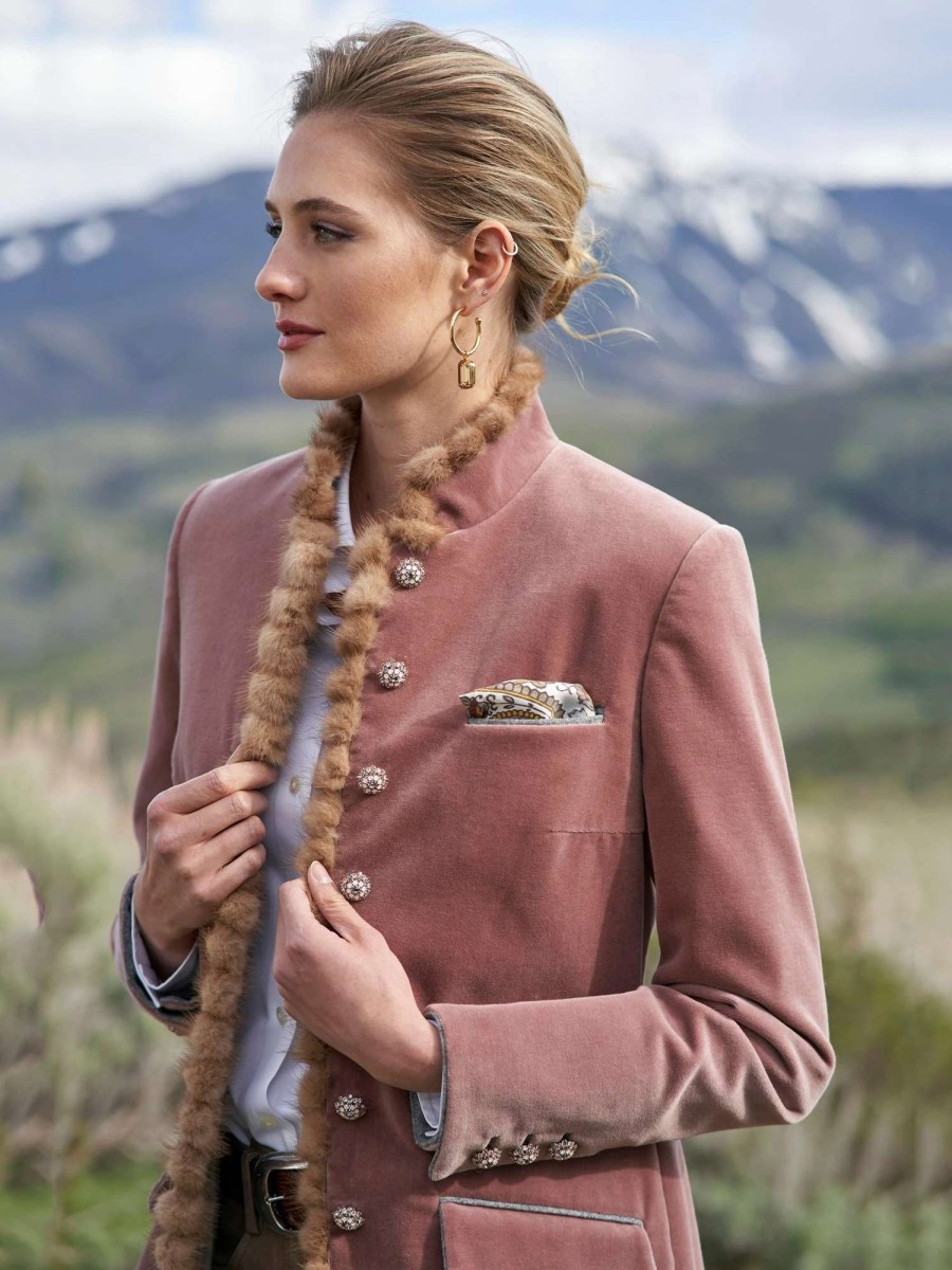 Jackets * | Ana Velvet Kneecoat Rose