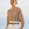 Sweaters * | Brunello Cucinelli Paillette Linen Sweater Sand