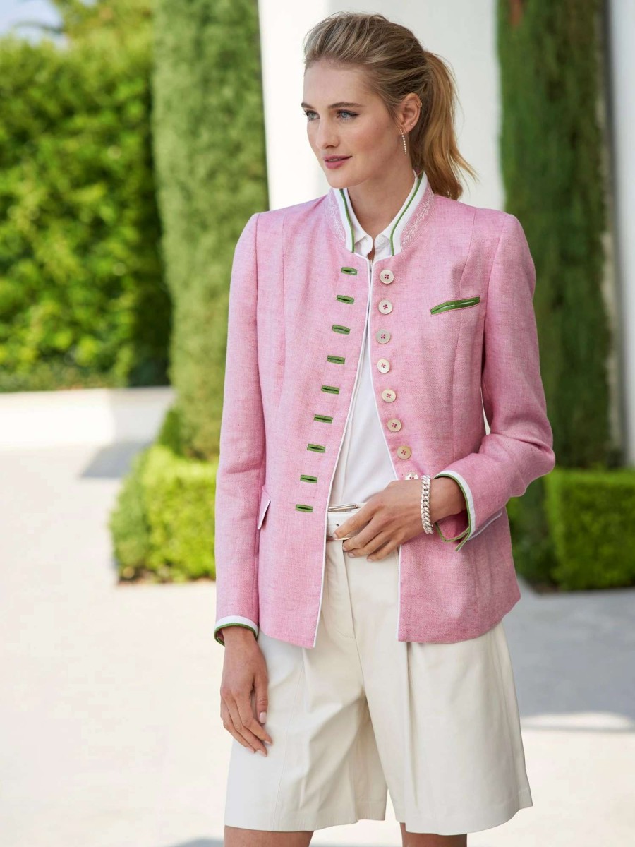 Jackets * | Alt Aussee Linen Jacket Light Pink