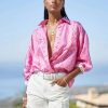 Shirts & Blouses * | Ermanno Scervino Cato Bandana Silk Shirt Pink