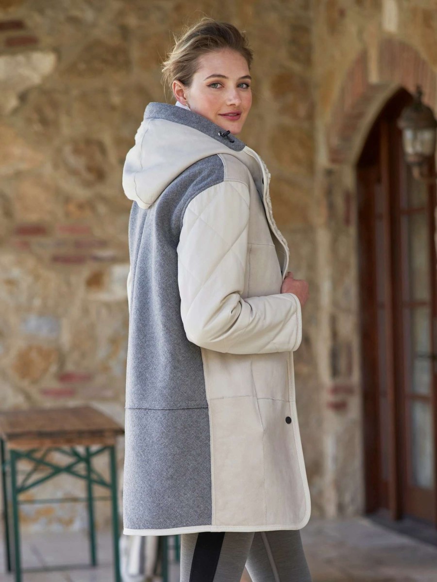 Outerwear * | Frauenschuh Linea Reversible Curly Lamb Coat Natural