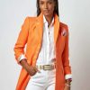 Jackets * | Vienna Linen Jacket Orange