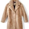 Outerwear * | Herno Curly Faux Shearling Teddy Coat Champagne