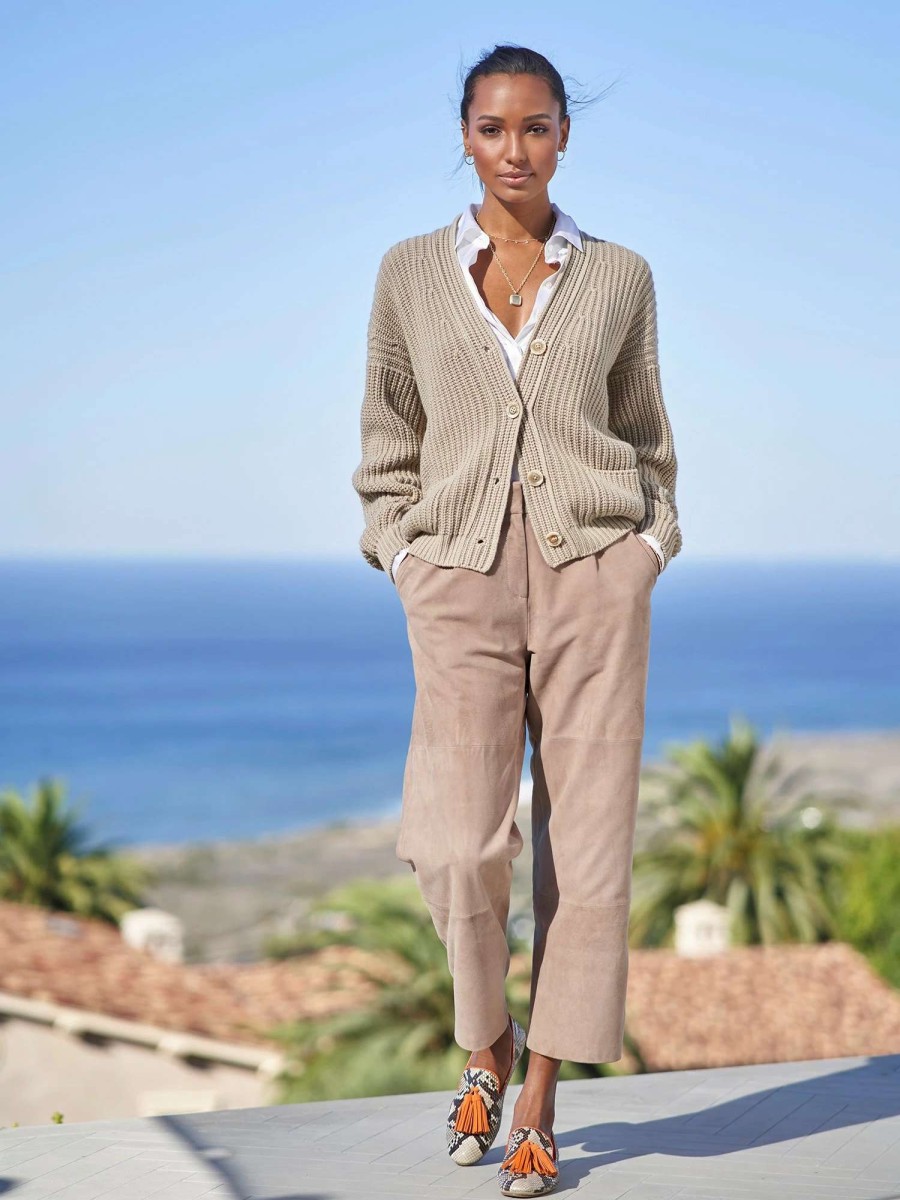 Pants * | Iris Von Arnim Palina Suede Pant Grey Taupe