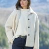 Outerwear * | Tiffany Shearling Shirt Coat Bianco