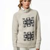 Sweaters * | Frauenschuh Vail Jacquard Cashmere Turtleneck Ski Sweater Birch