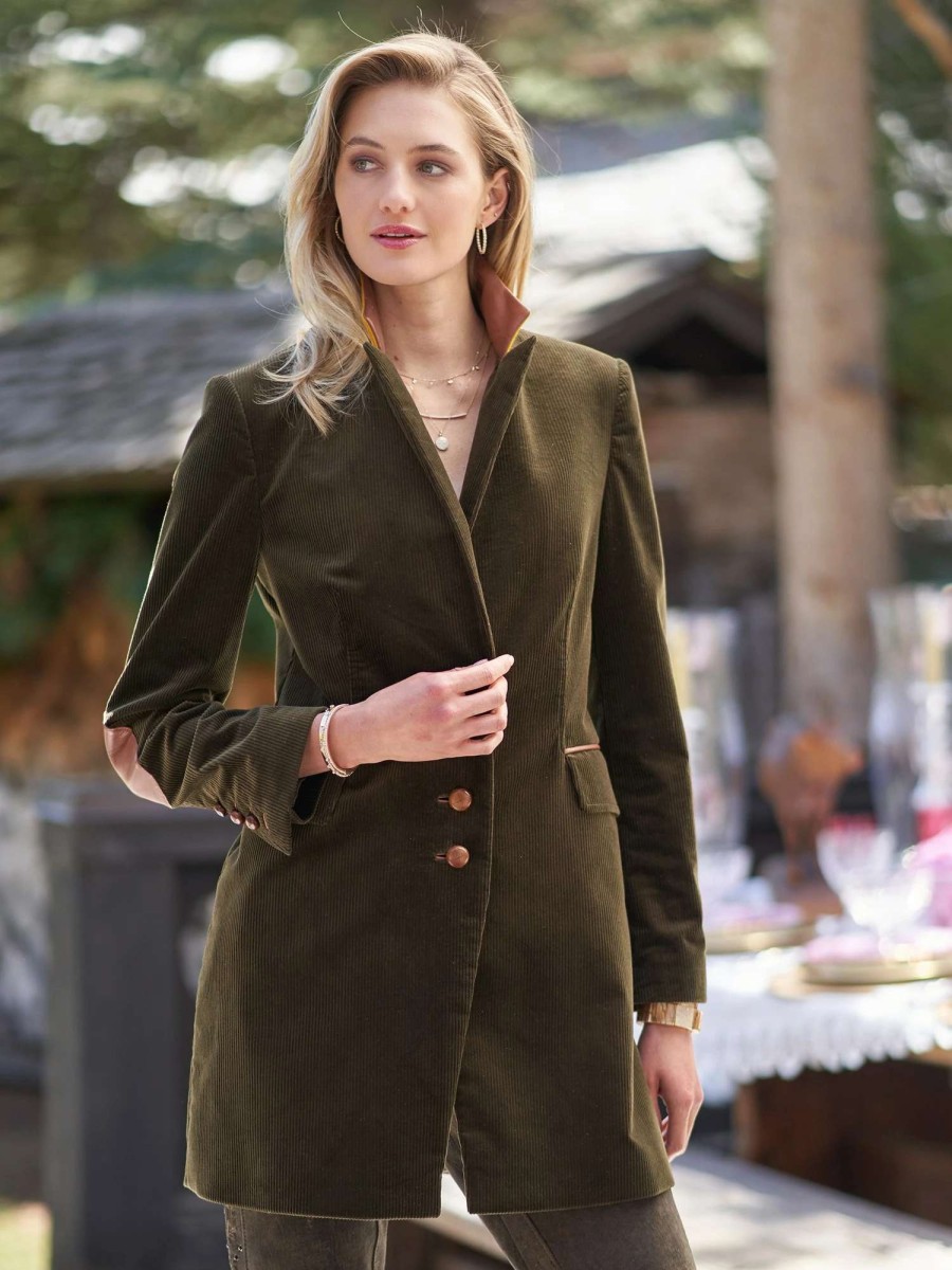 Jackets * | Patrica Cashmere Cord Jacket Olive