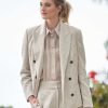 Jackets * | Brunello Cucinelli Double Breasted Paillette Linen Blazer Panama