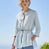 Shirts & Blouses * | Fabiana Filippi Charley Linen Shirt Light Blue