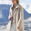 Outerwear * | Frauenschuh Helena Curly Lamb Reversible Coat Natural