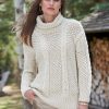 Sweaters * | Hania New York Celina Handknit Cashmere Sweater White Gold Sparkle