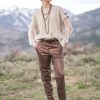 Pants * | Brunello Cucinelli Metallic Suede Pant Brown