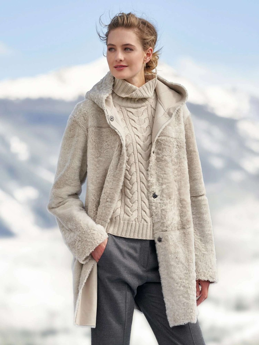 Outerwear * | Frauenschuh Olivera Reversible Coat Natural