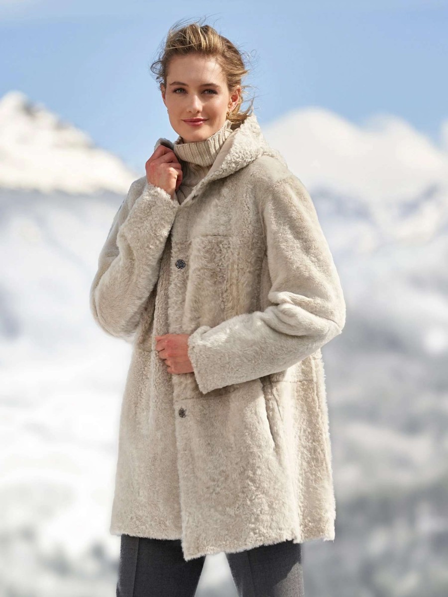 Outerwear * | Frauenschuh Olivera Reversible Coat Natural