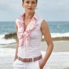 Shirts & Blouses * | Ann Knit Sleeveless Ruffle Shirt Rose