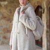 Outerwear * | Diamant Curly Lamb Reversible Coat White