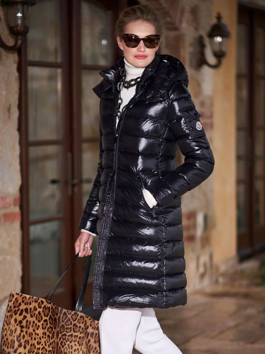 Outerwear * | Moncler Moka Laque Down Coat Black