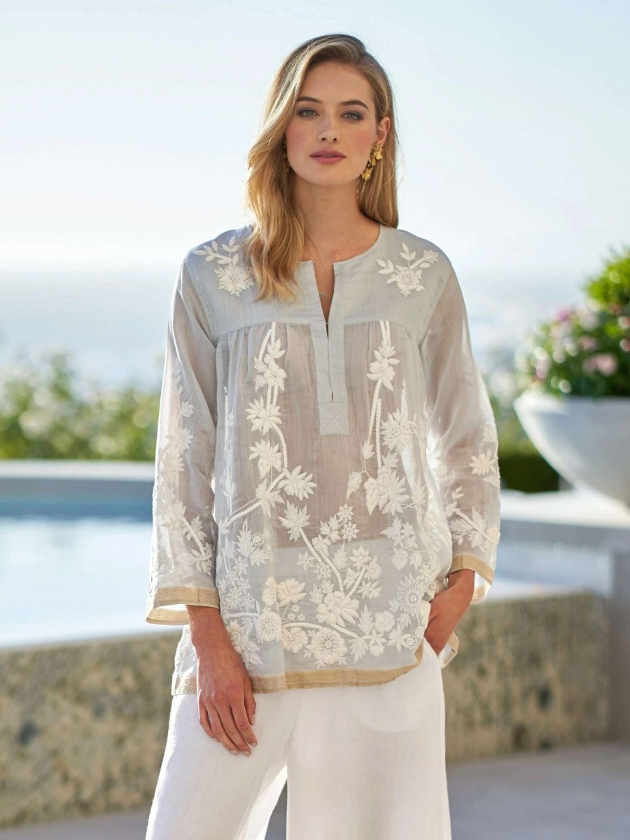 Shirts & Blouses * | Amaya Textiles Nayla Cotton Tunic Pink