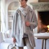 Outerwear * | Juliana Reversible Shearling Coat Silver