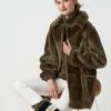 Outerwear * | Flora Reversible Shearling Coat Hunting Green