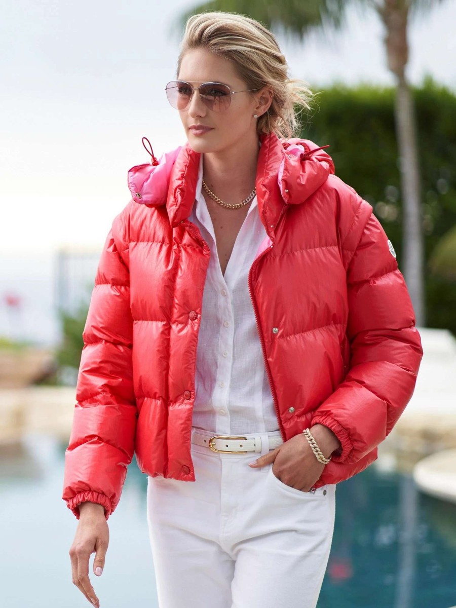 Outerwear * | Moncler Mauleon 2-In-1 Down Jacket Red