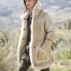 Outerwear * | Collectors Shearling Coat Cream