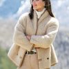 Outerwear * | Chloe Shearling Coat Cream