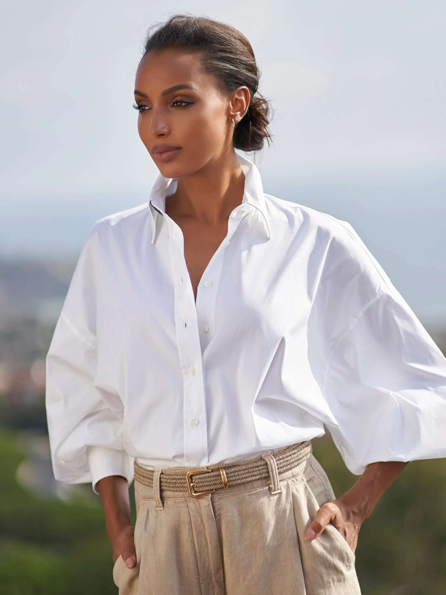 Shirts & Blouses * | Brunello Cucinelli Poplin Stretch Shirt White