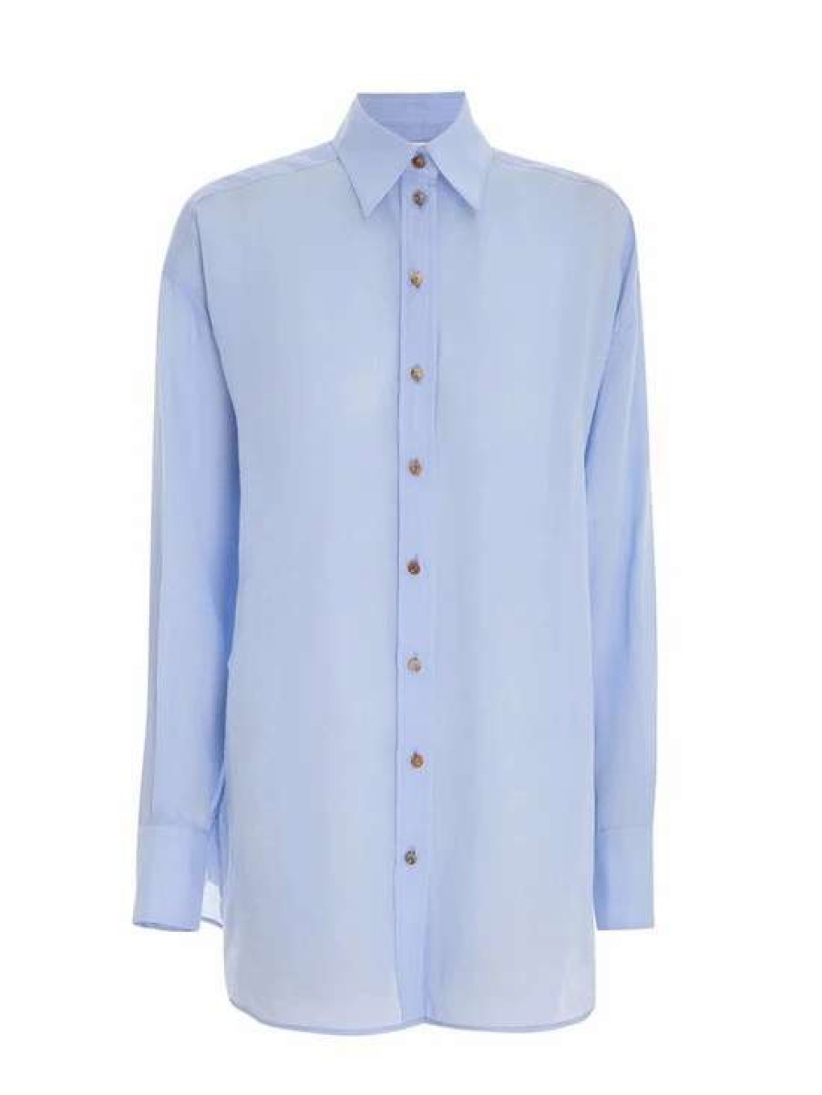 Shirts & Blouses * | Zimmermann Tama Linen Shirt Sky Blue