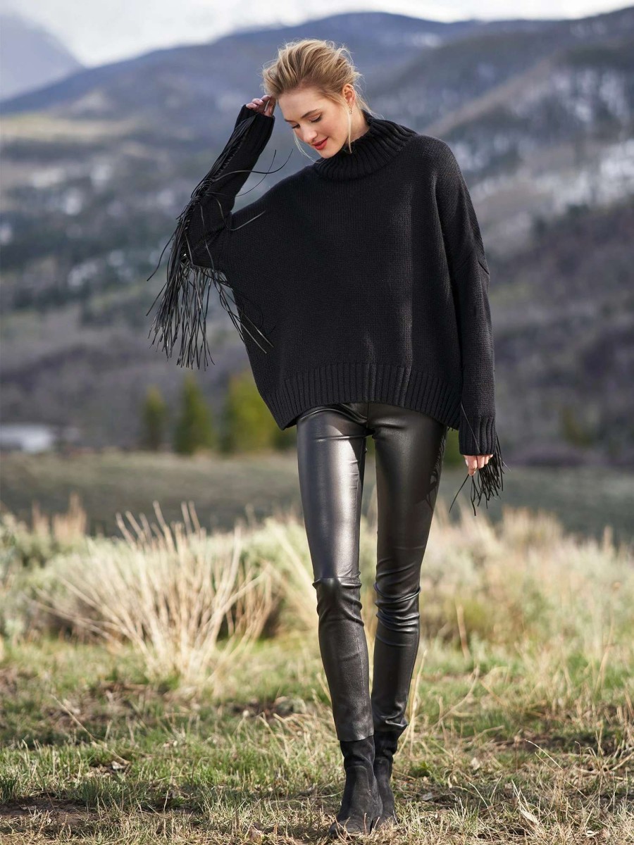 Pants * | Leather Straight Leg Pant