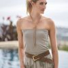 Shirts & Blouses * | Brunello Cucinelli Stretch Bandeau Top Beige