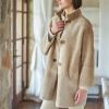 Outerwear * | Juliana Reversible Shearling Coat Honey