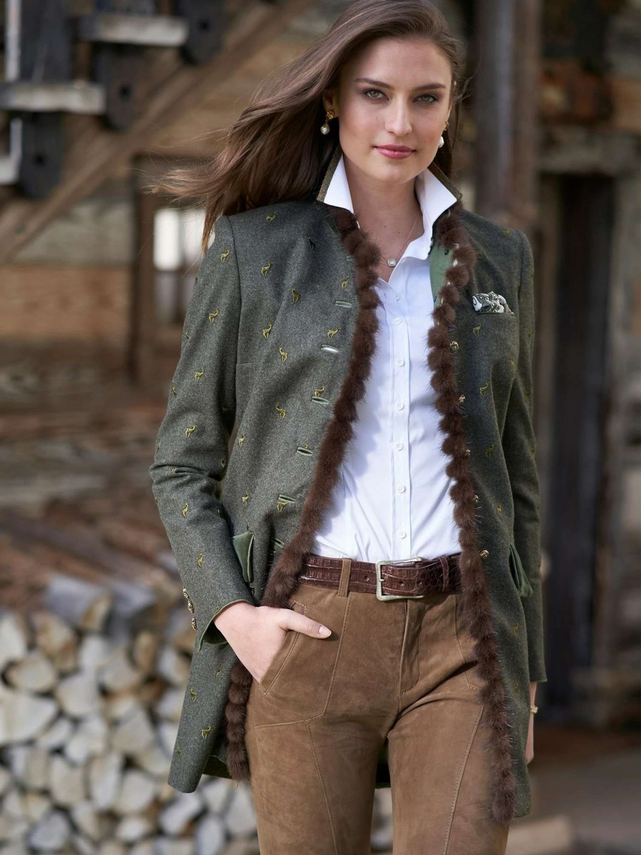 Jackets * | Ana Chamois Loden Kneecoat Green