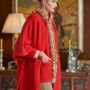 Sweaters * | Clodia Wool Cape Red