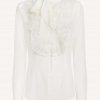 Shirts & Blouses * | Ermanno Scervino Lace Tie Neck Top Ivory