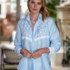 Shirts & Blouses * | Bella Tu Isabel Cowboy Embroidered Linen Shirt