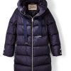 Outerwear * | Herno Astrid Tech Satin Hooded Jacket Navy