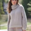 Sweaters * | Iris Von Arnim Estell Cable Cashmere Sweater Oatmeal