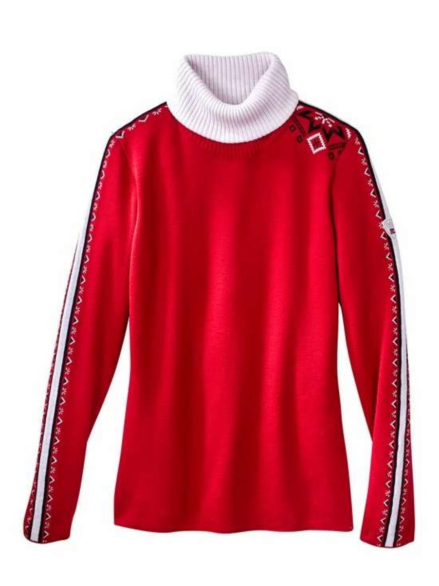 Sweaters * | Dale Of Norway Mountain Aire Turtleneck Sweater Red