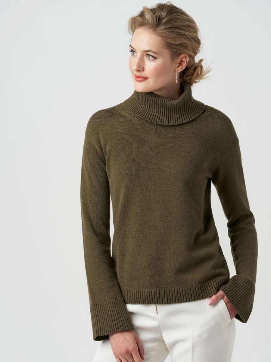 Sweaters * | Pauline Cashmere Turtleneck Sweater Bronze