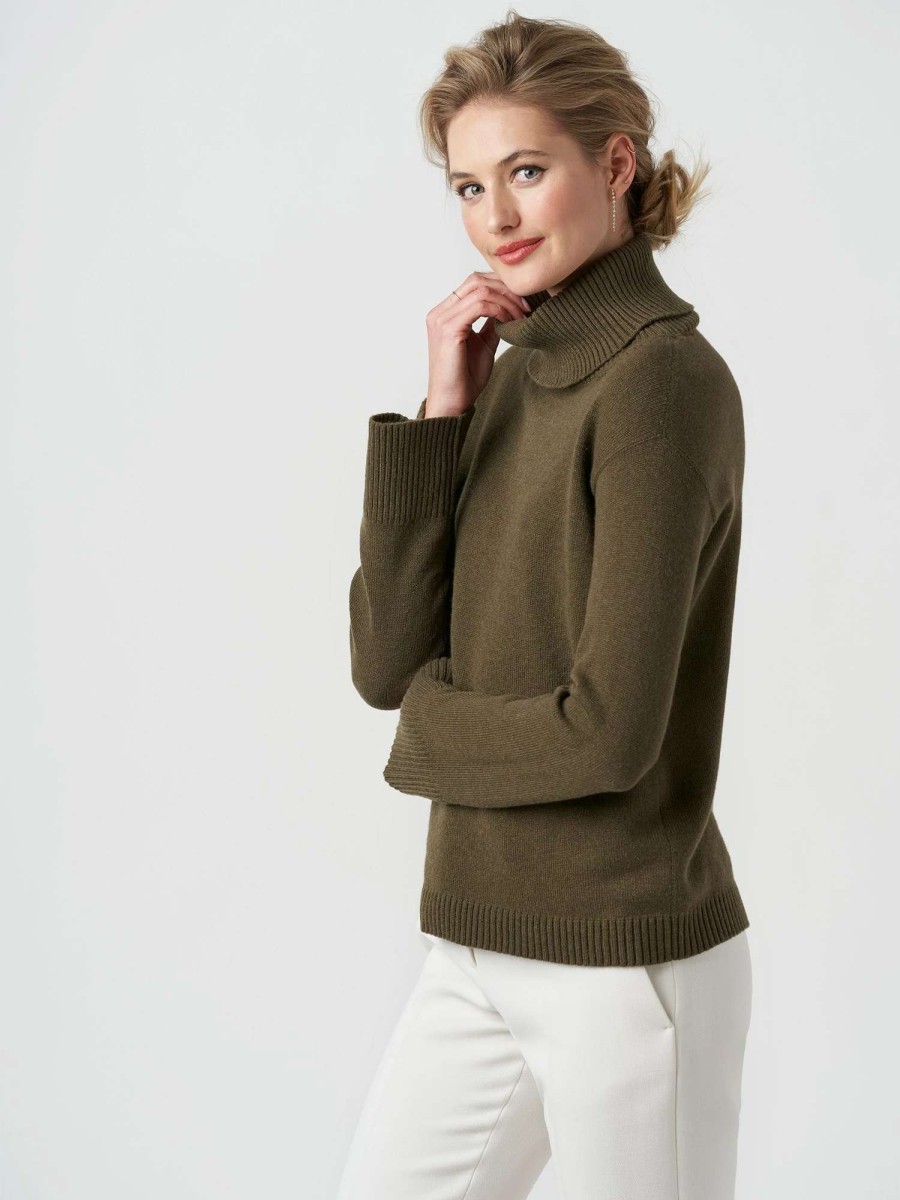 Sweaters * | Pauline Cashmere Turtleneck Sweater Bronze