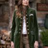 Jackets * | Ana Velvet Kneecoat Green