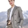 Jackets * | Brunello Cucinelli Metallic Wool Blazer Dark Grey