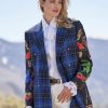 Jackets * | Etro Kaia Tartan Jacket Blue