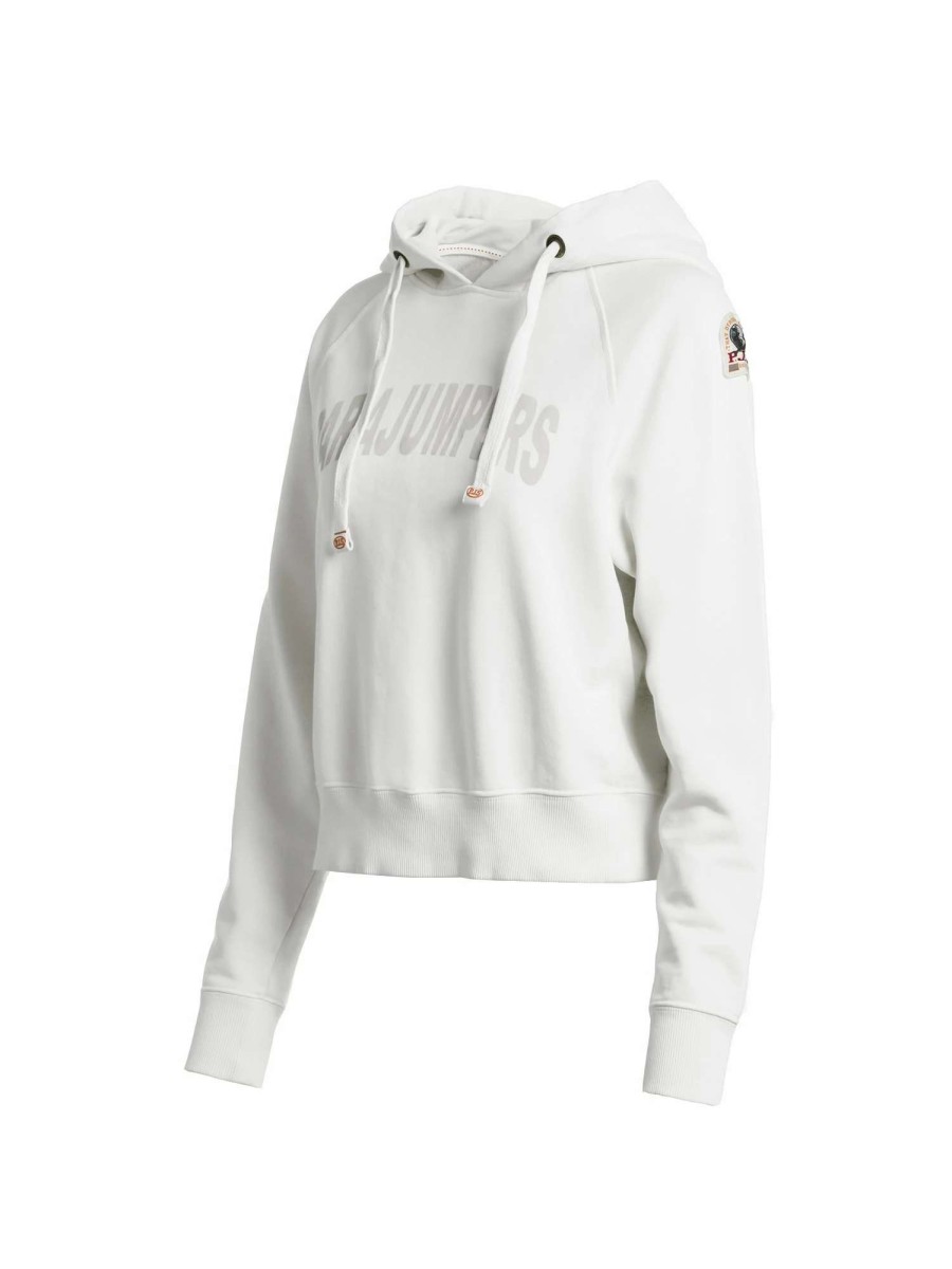 Sweaters * | Parajumpers Cotton Fleece Hoodie White