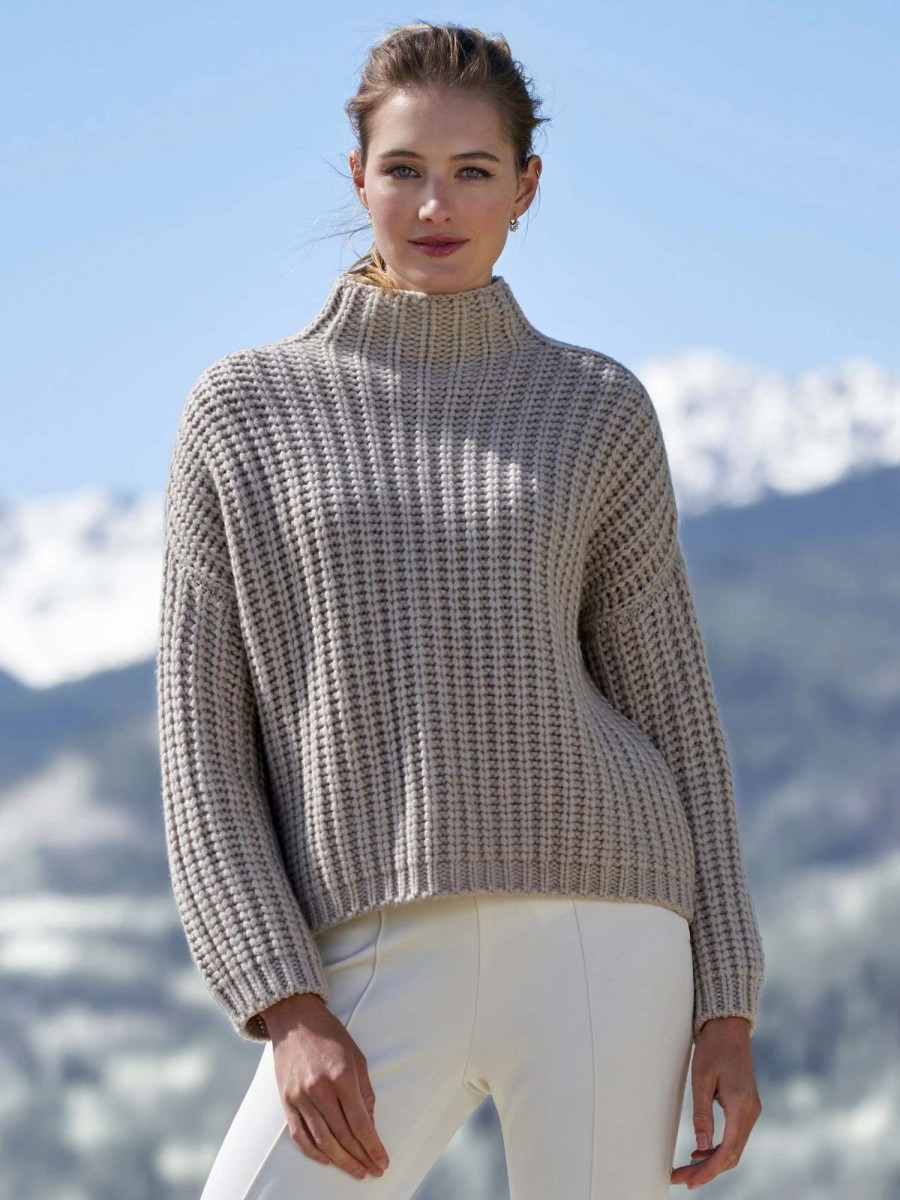 Sweaters * | Mika Cashmere Mock Turtleneck Sweater Latte