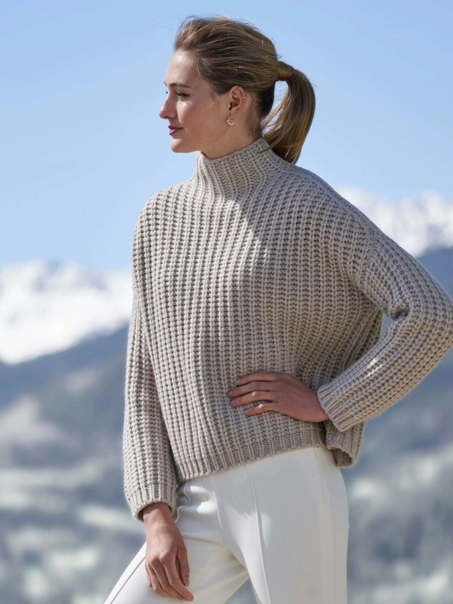 Sweaters * | Mika Cashmere Mock Turtleneck Sweater Latte