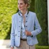 Jackets * | Berta Linen Jacket Blue